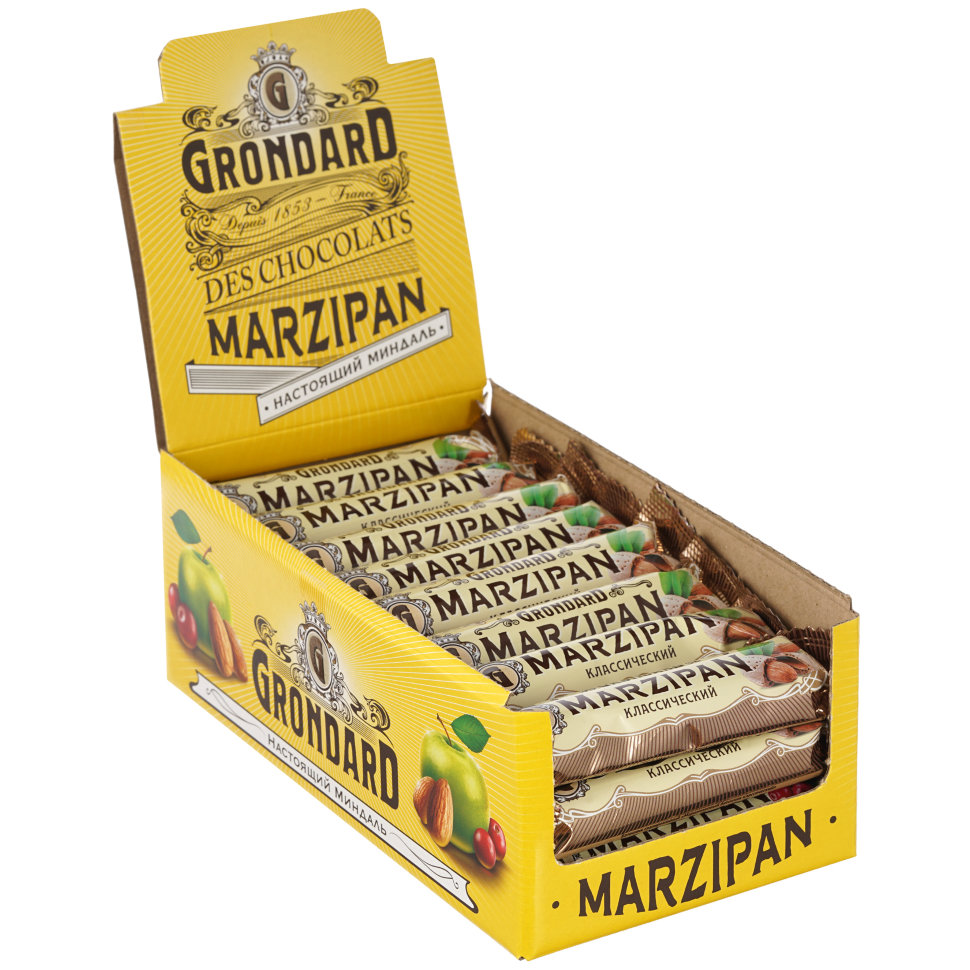  TM Grondard     (9389) Батончики глазированные Марципановые Классика, (24шт по 50г)      в Шадринске