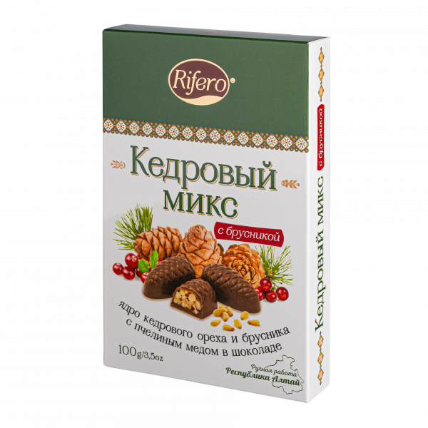№1 Риф и ко Конфеты "Кедровый микс БРУСНИКА" 100г    в Шадринске