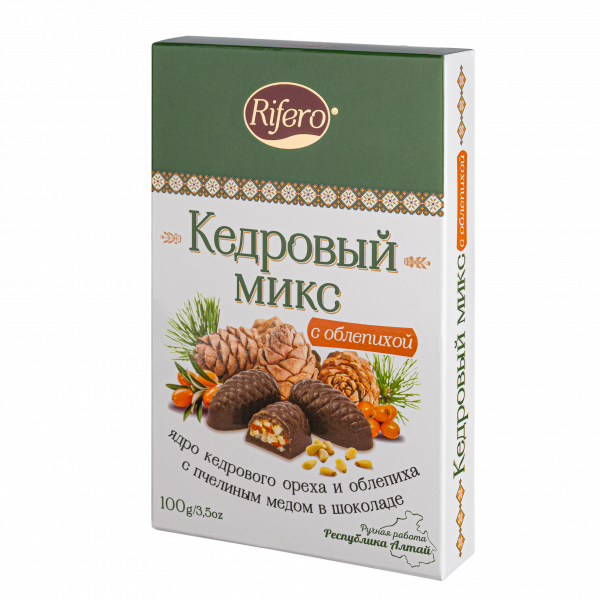 №1 Риф и ко Конфеты "Кедровый микс ОБЛЕПИХА" 100г      в Шадринске
