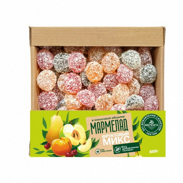  Меренга Мармелад в кокосовой обсыпке Фруктовый микс , 800г     в Шадринске